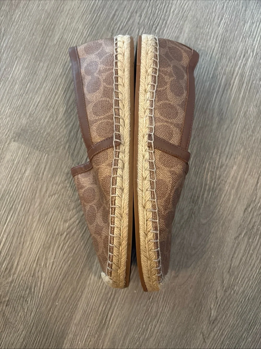 Women's Coach Espadrille Shoes In Signature Jacquard Size 9